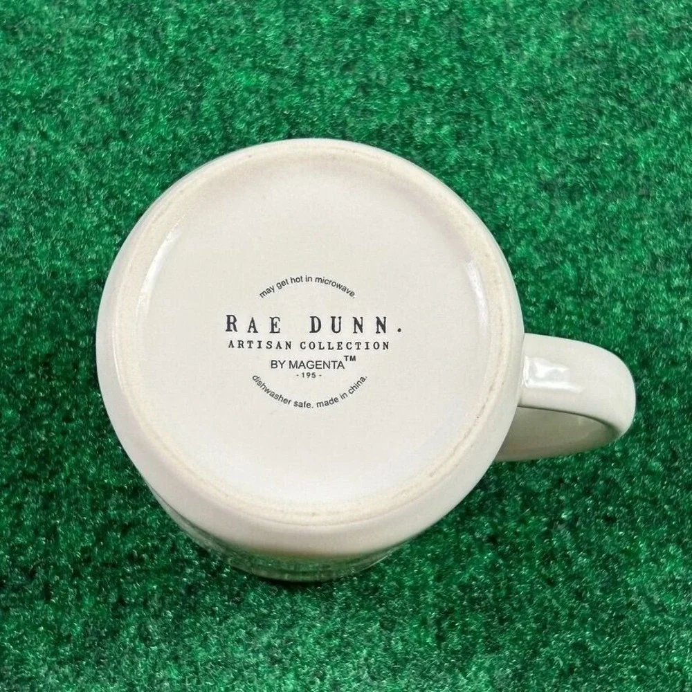 Rae Dunn Artisan Collection Gather Easter Egg Motif White Ceramic Coffee Tea Mug